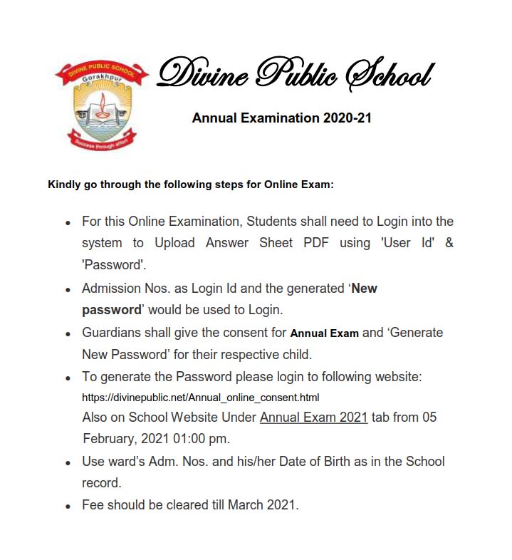 Annual Exam DateSheet