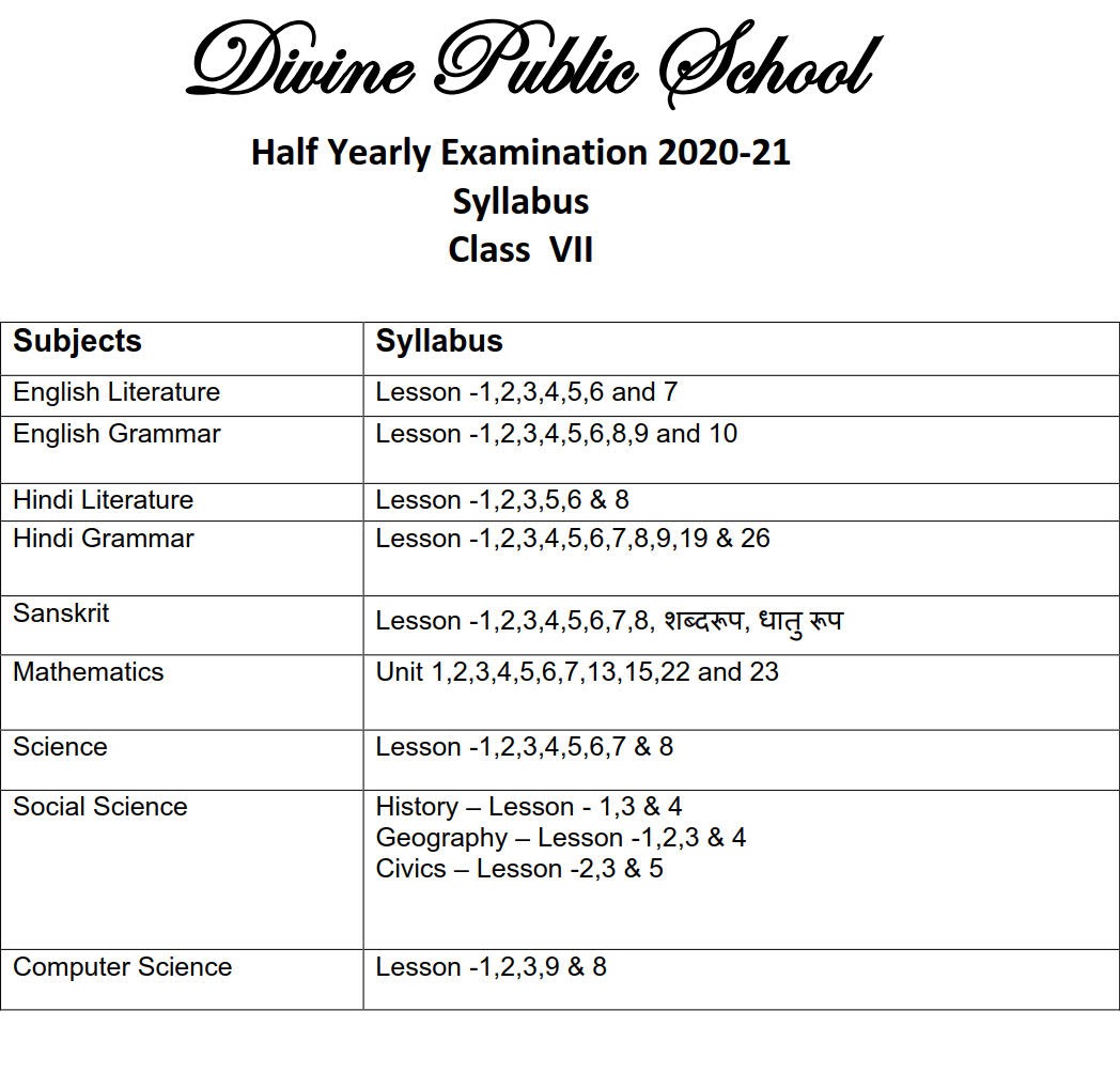 PT1 Portion (Divine Public School)